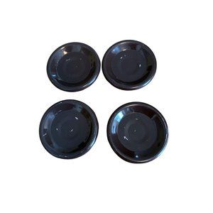 VINTAGE Unbranded AMBER Plastic CHAIR/TABLE LEG CASTERS / 4 W/Rug Backing